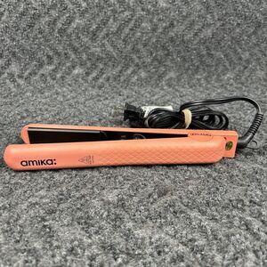 Amika Hair Straightener Flat Iron 1 Inch Ceramic Styler  Coral Pink AM5570